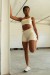 Short com Cós Transpassado e Vira (Bege / Cobre) | Ref: K4497-A