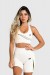 Top de Poliamida com Silk Waves (Off-White / Amarelo Neon + Preto) | Ref: GO25-C