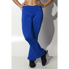 Calça boca de sino azul top
