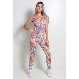 Macac o Fitness de Manga Dupla F Vermelho Verde Roxo Kaisan