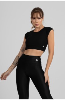Cropped Viscolycra Manga Japonesa Preto Ref GO399 A Kaisan