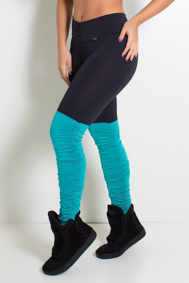 Calça best sale legging drapeada