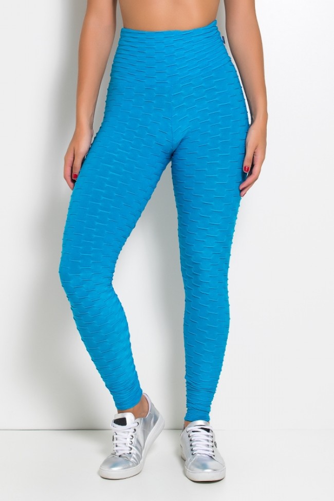 Cal a Legging Tecido Bolha Azul Celeste Kaisan