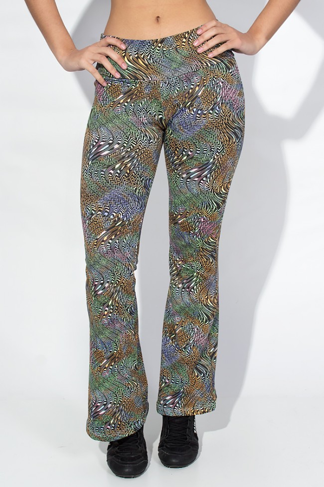 Calça flare lycra estampada store