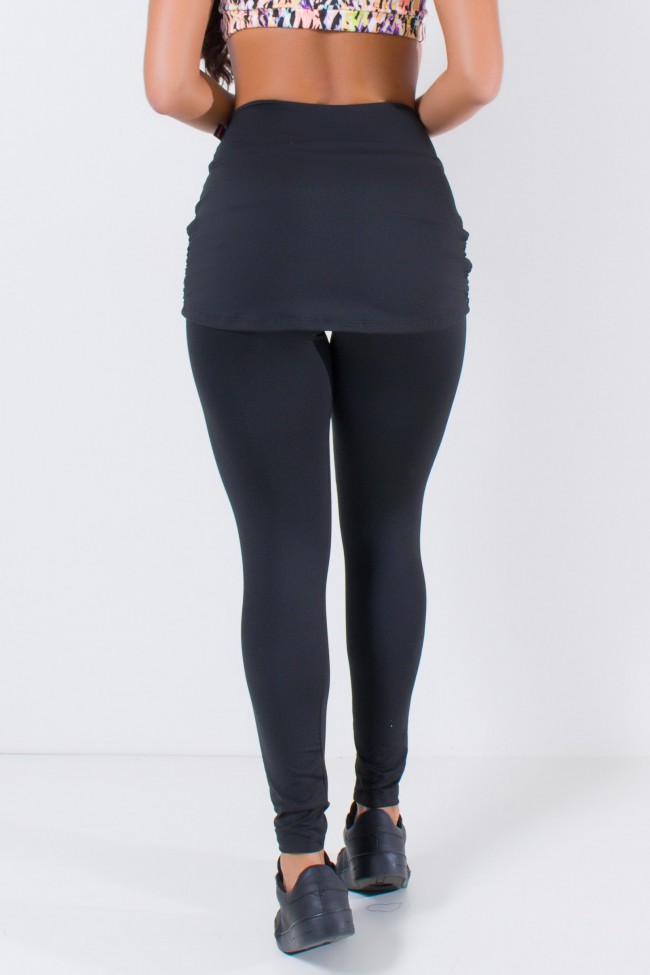 Legging preta com saia online