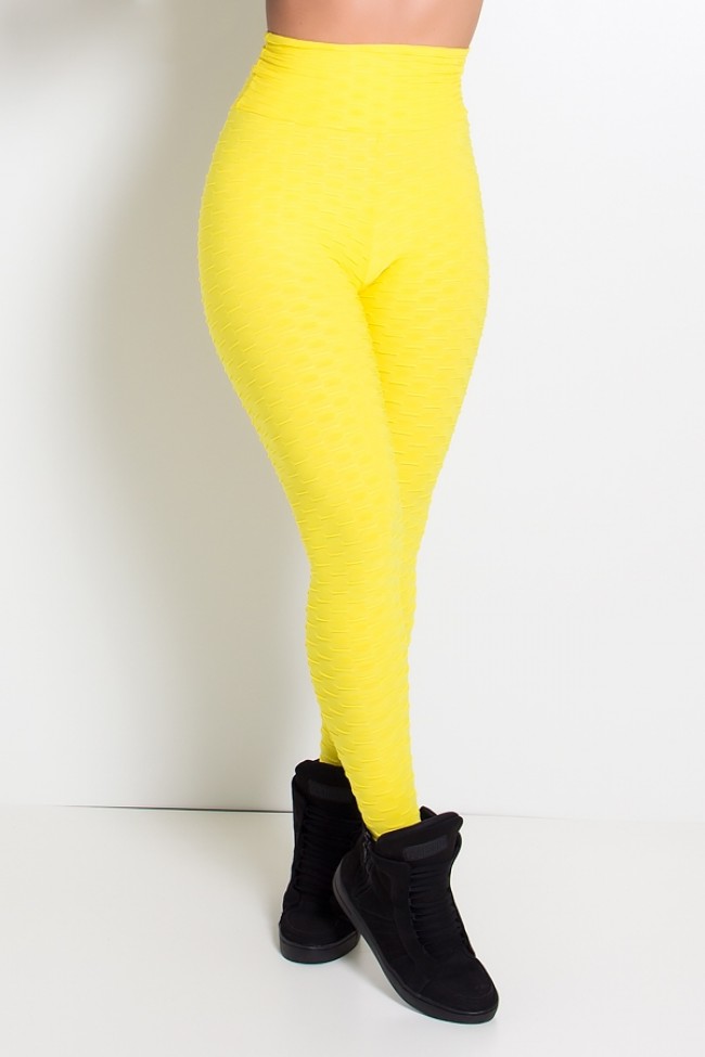 Cal a Legging Tecido Bolha Amarelo Kaisan