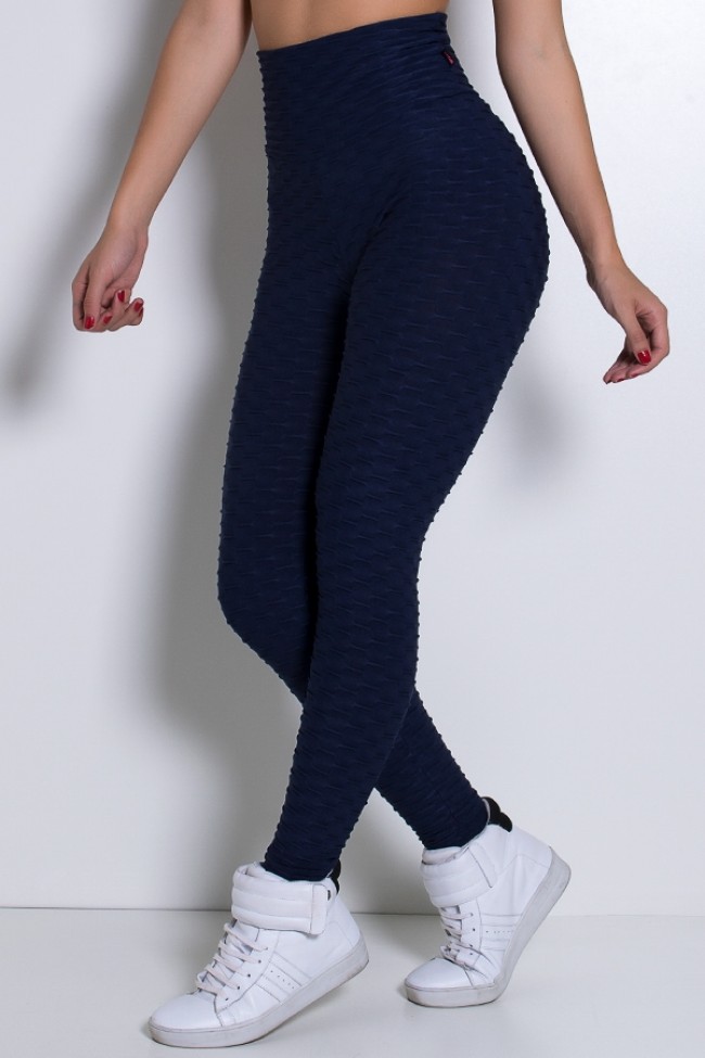 Cal a Legging Tecido Bolha Azul Marinho Kaisan