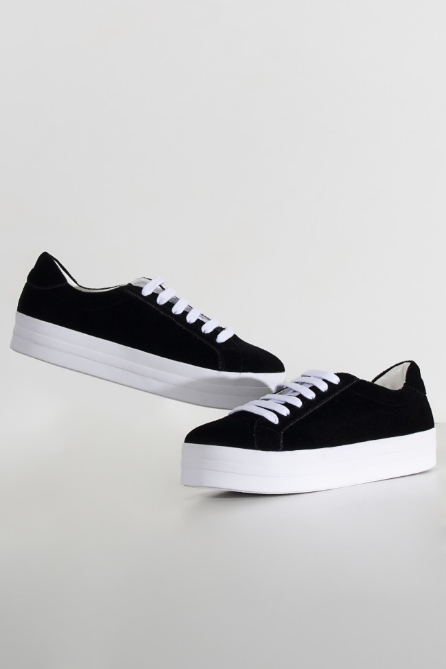 Tenis preto de veludo best sale