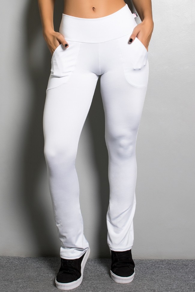 Calça sale branca bailarina