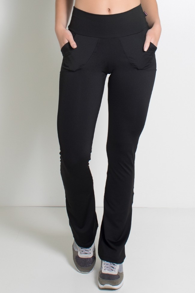 Calça bailarina preta com bolso 2025