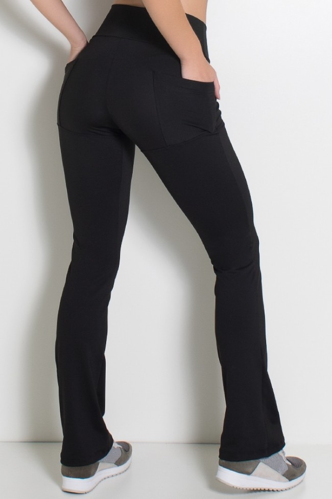 Calça bailarina cheap preta com bolso