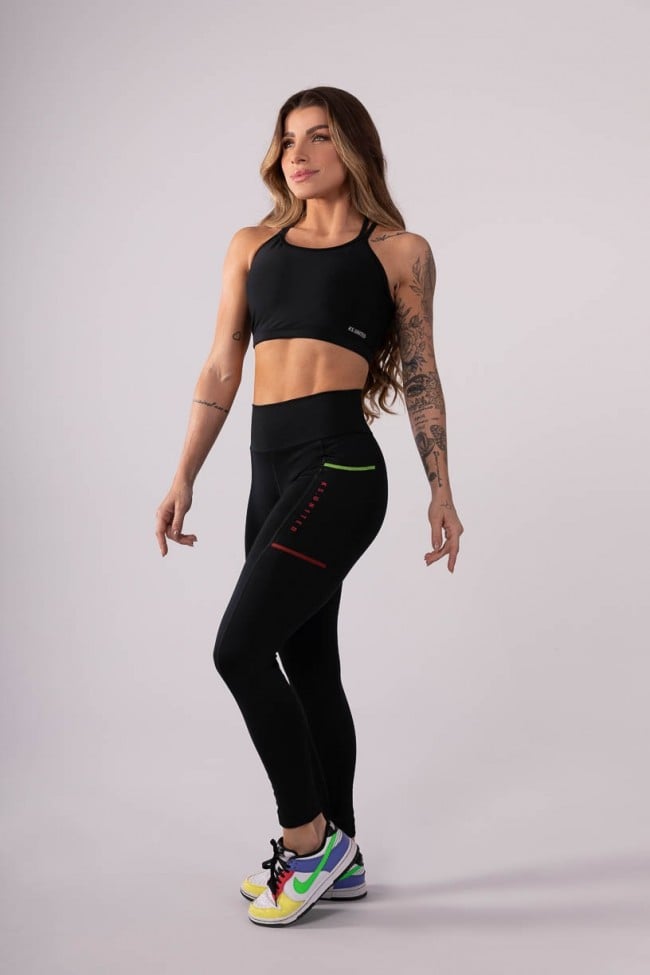 Calça legging com bolso na frente hotsell