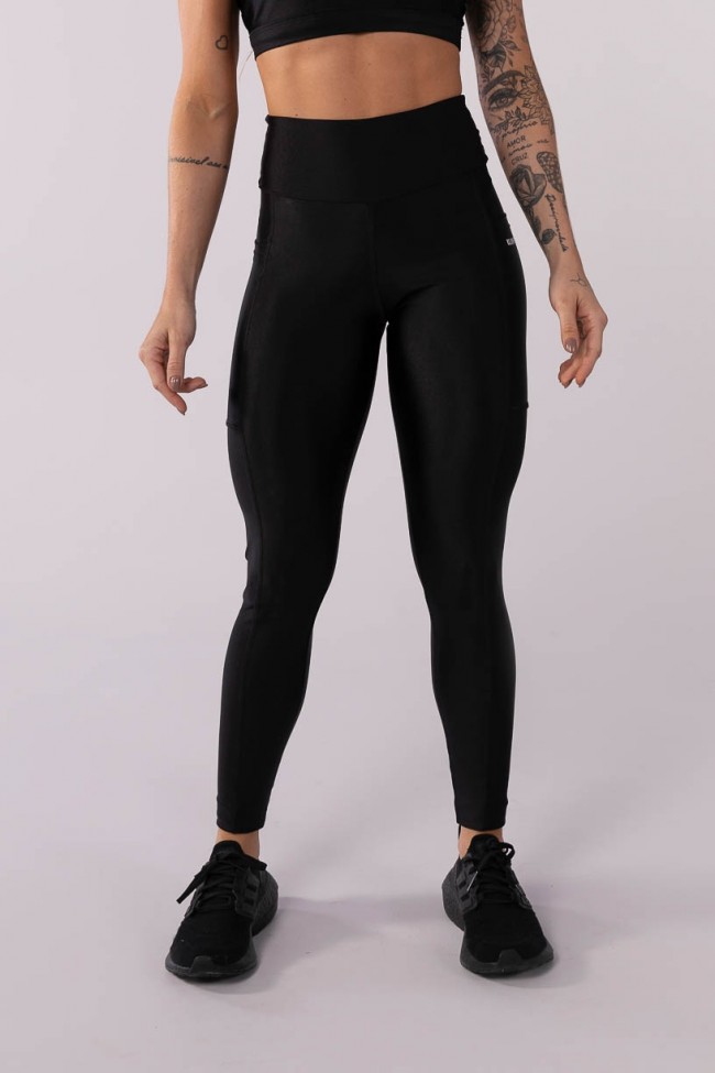 Calça Legging com Franzido e Bolso (Preto), Ref: K3445-A