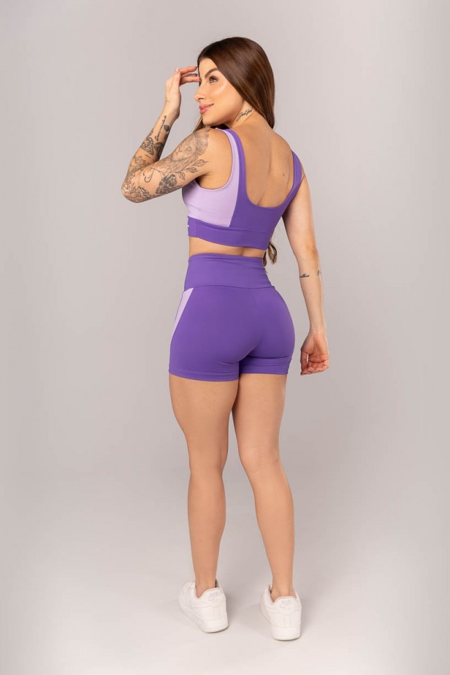 Short com Recortes Violeta Lilas Ref K4334 C Kaisan