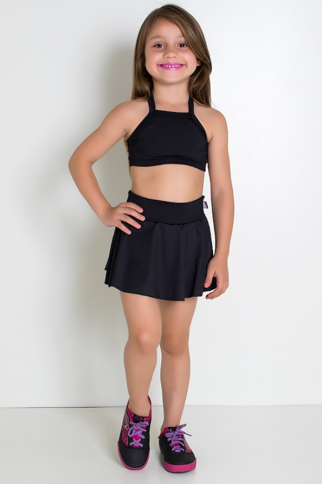 Short saia hot sale infantil preto