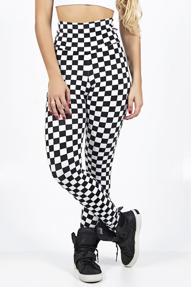 Calça legging quadriculada sales