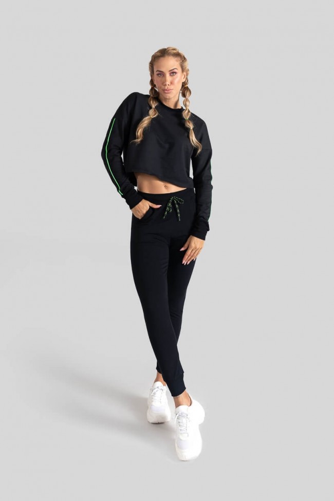 Cal a Jogger Preto Verde Neon Ref K3094 A Kaisan