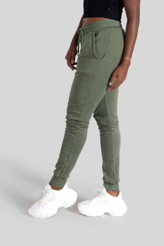 Calça jogger feminina verde militar 2025