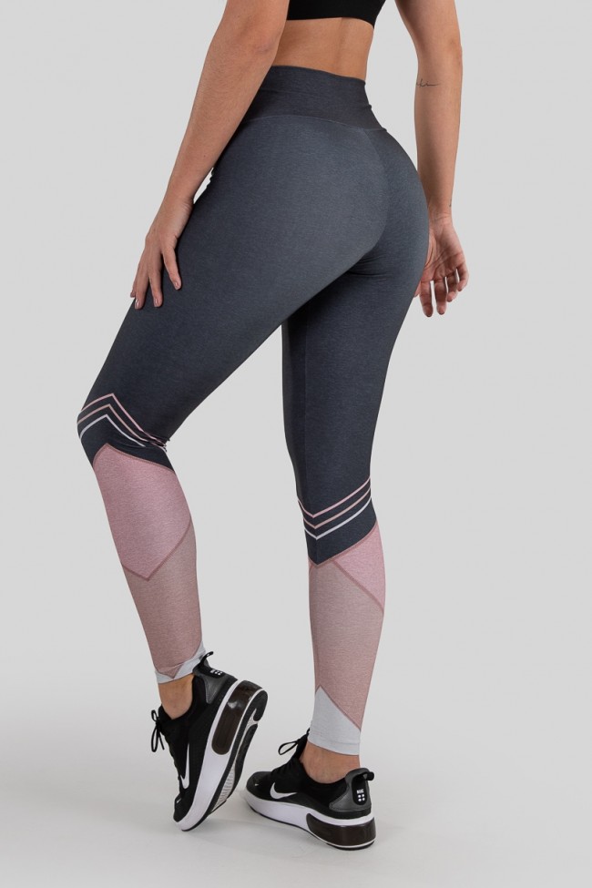 Calça Legging Estampa Digital com Cós Duplo (Fancy Lines)