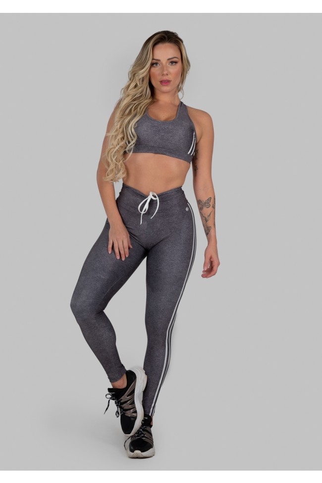 Calça Legging Estampa Digital com Cós Franzido e Cadarço (Sport