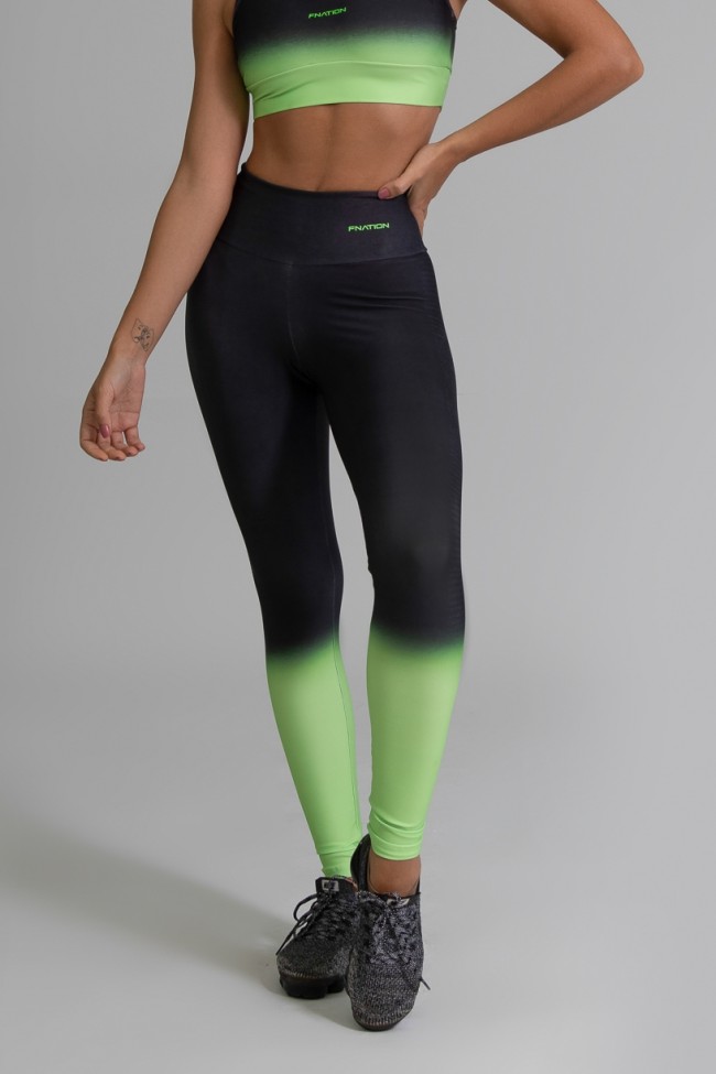 Calça Legging Fitness Estampa Digital Neon Transition