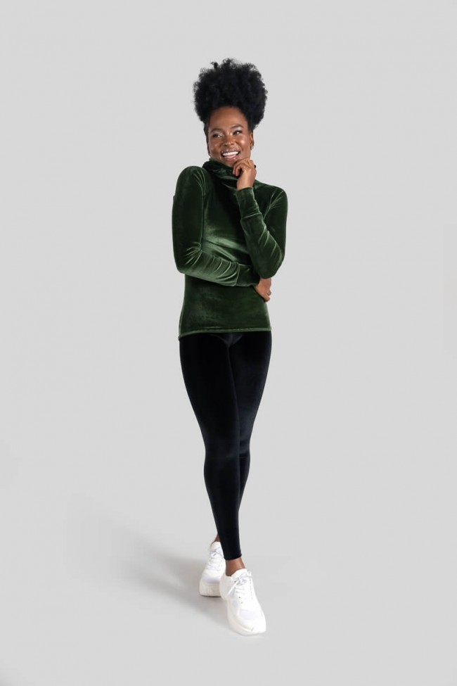 Cal a Legging Veludo Preto Ref K3092 A Kaisan