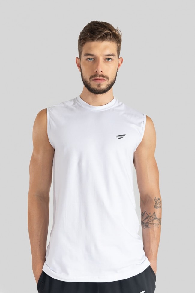 Camiseta Regata Masculina (Branco), Ref: K3117-B