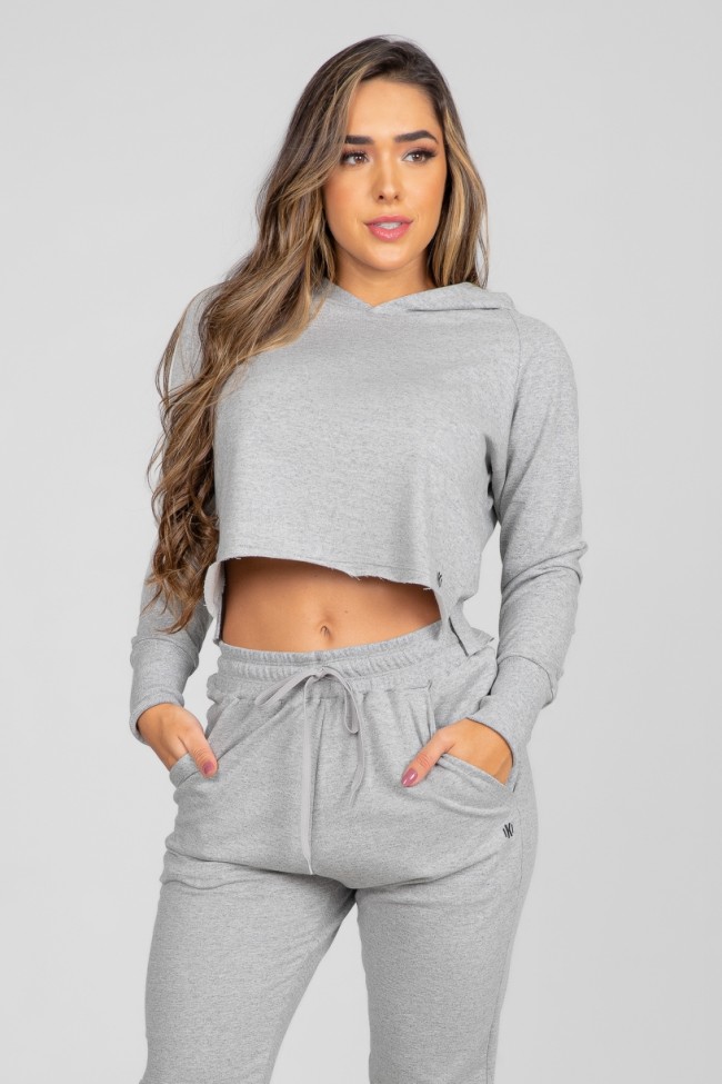Casaco moletom online curto feminino