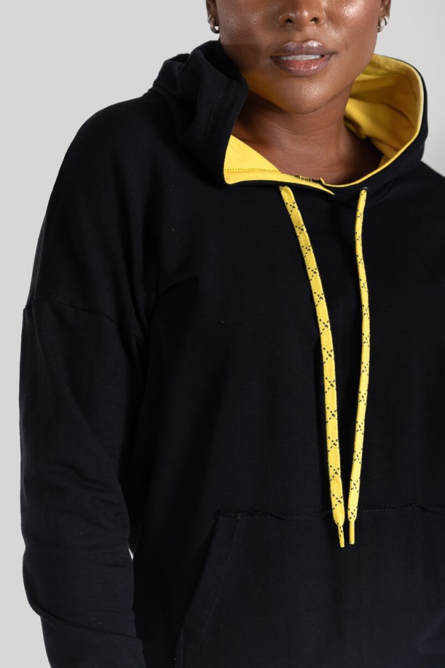 Moletom amarelo top e preto