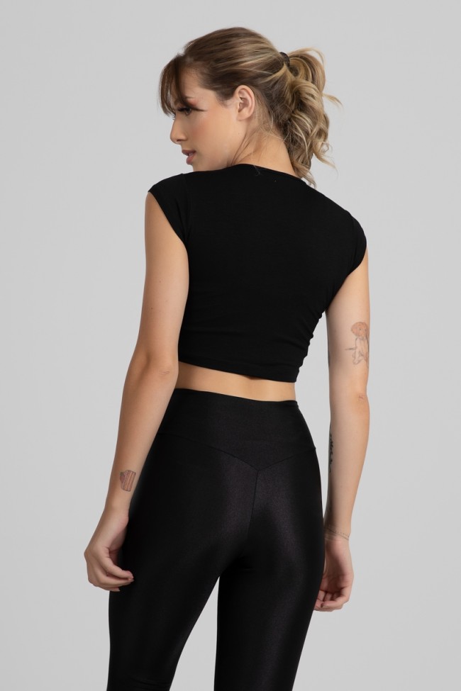 Blusa crop best sale top manga japonesa