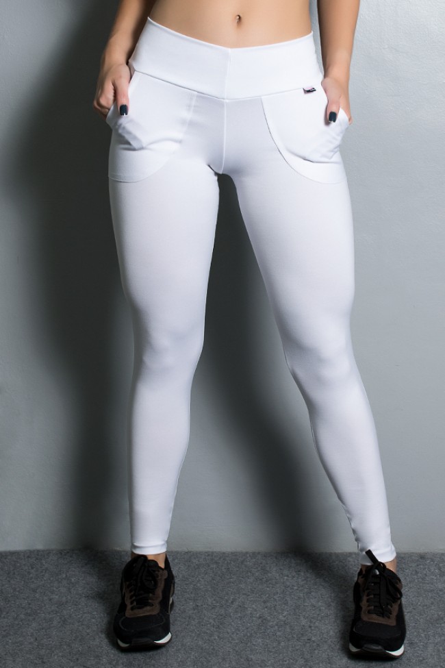 Calça Legging Branca Lisa