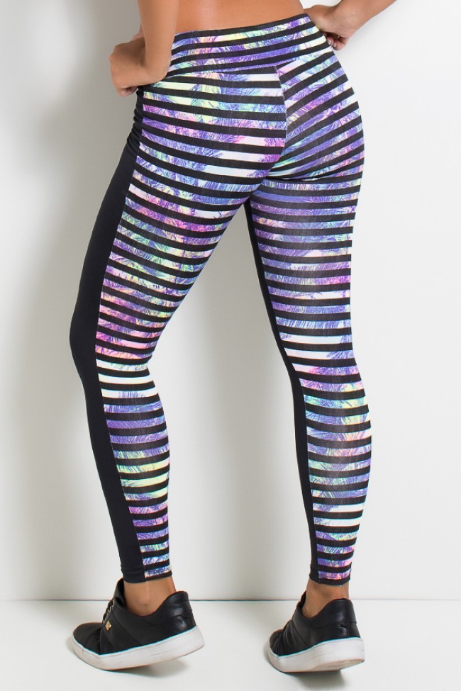 Cal a Legging Lisa Estampada nas Costas Preto Colorida Kaisan