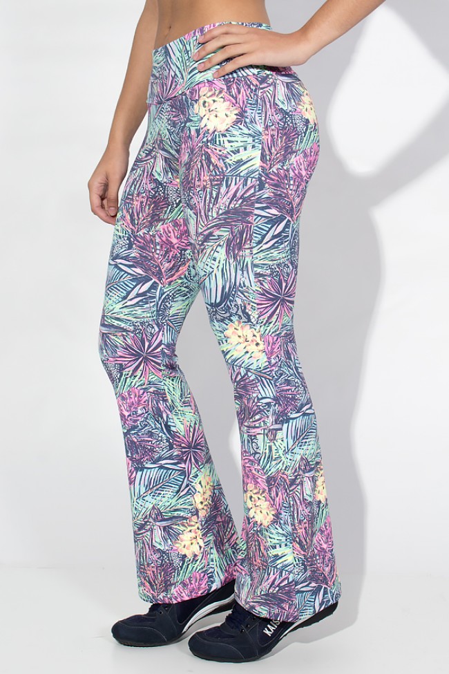 Calça boca hotsell de sino colorida