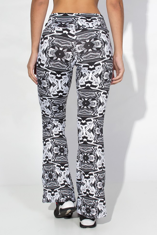 Calça estampada preta e branca clearance