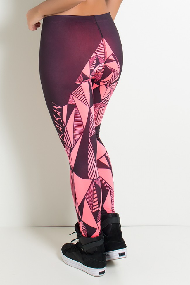Legging Sublimada PRO (Triângulos Rosa Neon)