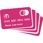 Ilustração de cartões de crédito na cor rosa 